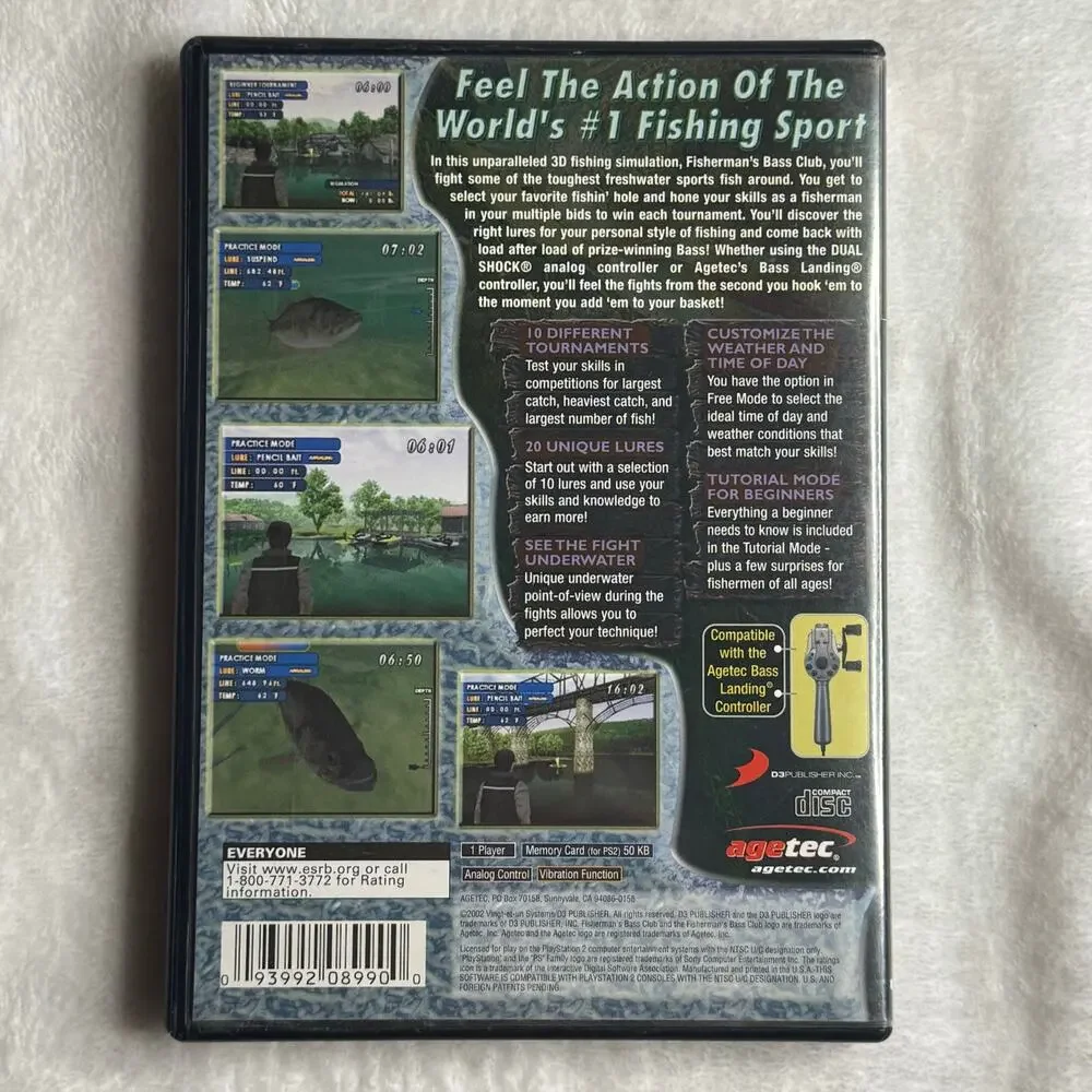 Fisherman’s Bass Club (PlayStation 2, PS2) Complete w/ Case & Manual – Agetec